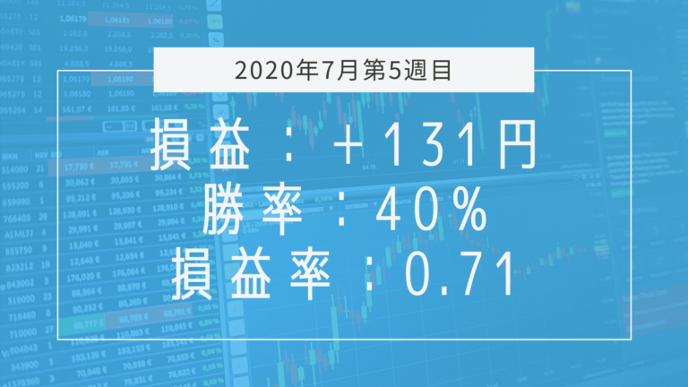 【2020年7月5週目】成績と振り返り