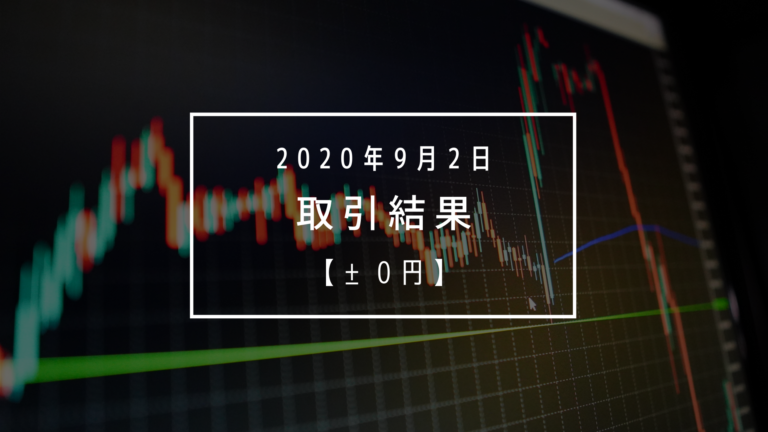 【2020年9月2日（水）】取引結果