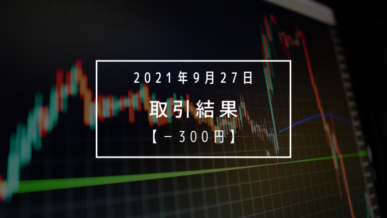 掴んでるけど決済でゼロ点でマイナス【2021年9月27日（月）】取引結果