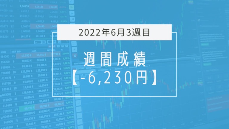 -6,230円【2022年6月3週目】成績と振り返り