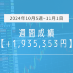 +1,935,353円【2024年10月5週〜11月1週目】成績と振り返り