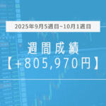+805,970円【2025年9月5週目~10月1週目】成績と振り返り