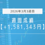 +1,581,343円【2026年3月3週目】成績と振り返り